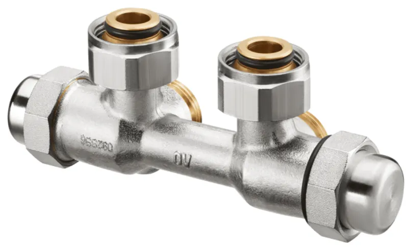 OVENTROP-Multiflex FQ Verschraubung für G 3/4 AG, Eck links, G 3/4 ÜM x 3/4 AG