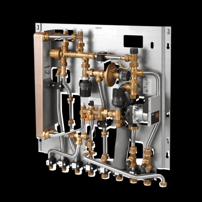 OVENTROP-Wohnungsstation "Regudis W-HTF" m.HT-Abgang,m.Mischer,17l/min,kupfergel.