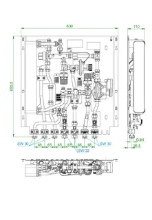 OVENTROP-Wohnungsstation "Regudis W-HTF" Wärmeübertr.Kupfer,gemisch.Kreis,17l/min – Bild 2