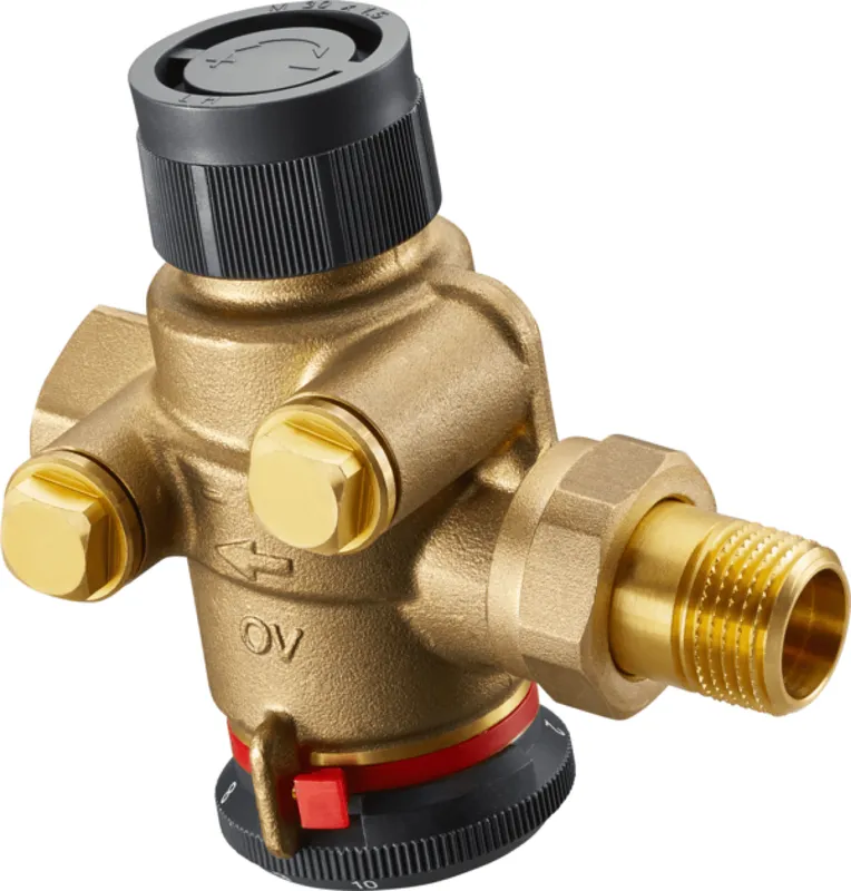 OVENTROP-Regulierventil "Cocon QTZ" ohne Messventile, DN15, AG/IG,200-1300 l/h