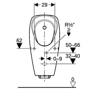 Geberit Tamina Urinal, mit integr. Strg. Gen. Zulauf hinten, weiß – Bild 4