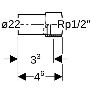 Geberit Mapress Kupfer Übergang mit IG und Einschubende Rg d22-Rp1/2 – Bild 4