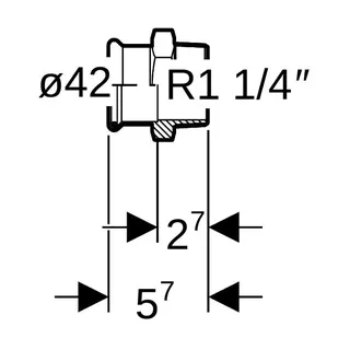 Geberit Mapress C-Stahl Übergang mit AG d42-R1 1/4 – Bild 4