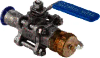 Geberit Mapress Kugelhahn NPW, mit Bet.-Hebel und Schlauchanschluss geflanscht d22