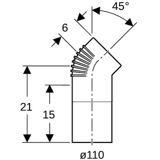 Geberit Silent-db20 Bogen 45Gr mit langem Schenkel d110 – Bild 4