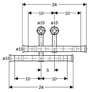 Geberit Mapress C-Stahl Set Anschluss-T-Stück f. Vorl./Rückl. Anschlussverschr. d15-15 – Bild 4