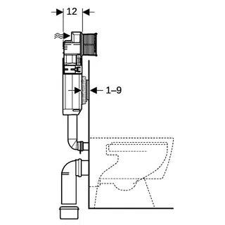 Geberit Sigma UP-SPK 12 cm, 6 / 3 Liter, Spülbogen gesteckt – Bild 5