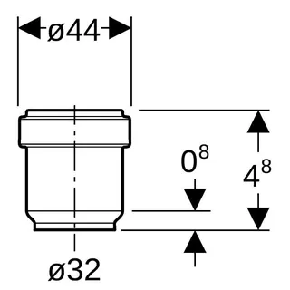 Geberit PE Anschlusssteckmuffe mit Lippendichtung d32/di32 L2,5 – Bild 4