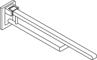 HEWI Stützklappgriff Duo, L:900mm, Vierkant B:40mm H:30mm, verchromt – Bild 4