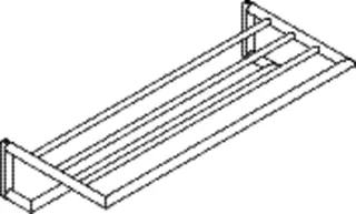 HEWI Badetuchablage Sys 162, m. Handtuchstange, chrom, 618mm breit – Bild 5