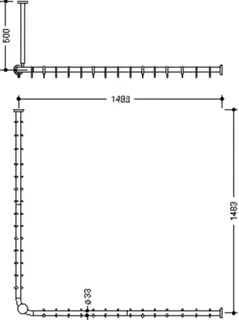 HEWI VH-Stange,matt,AM1/2:1483,kürzb., 28 Ringe, Deckenabh. A:500 anthrazitgrau – Bild 5