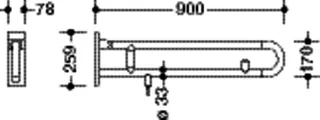 HEWI SK-Griff Ser 801 E-Ausf., WC-Spülung, L:900mm signalweiß – Bild 5