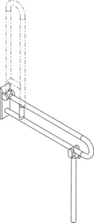 HEWI Stützklappgriff Ser 801, L:850mm, mit Bodenstütze signalweiß – Bild 4