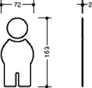 HEWI Symbol Mann, Edelstahl matt schliff, selbstkl. – Bild 5