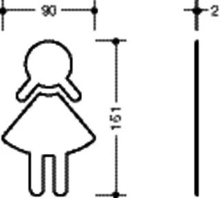 HEWI Symbol Frau, Edelstahl matt schliff, selbstkl. – Bild 5
