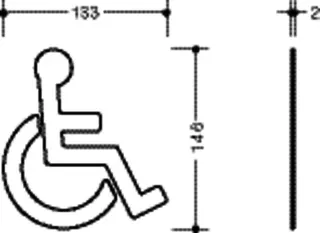 HEWI Symbol Barrierefrei, Edelstahl matt schliff, selbstkl. – Bild 5