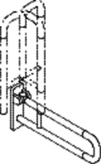 HEWI Stützklappgriff drehb. Ser 801, L:600mm, Aluminiumkern reinweiß – Bild 3