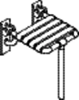 HEWI Klappsitz mit Bodenstütze Ser 801, B:378 mm, T:414 mm reinweiß – Bild 3