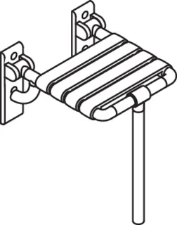 HEWI Klappsitz mit Bodenstütze Ser 801, B:378 mm, T:414 mm reinweiß – Bild 4