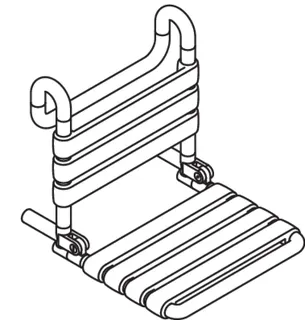 HEWI Einhängesitz, klappbar, B:450 mm, H:473 mm, T:504 mm tiefschwarz – Bild 4
