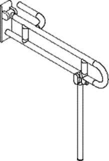 HEWI SK-Griff drehb Ser 801, L:850, links, m. Bod-St., Stützlast 300 kg signalweiß – Bild 3