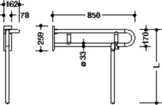 HEWI SK-Griff drehb Ser 801, L:850, links, m. Bod-St., Stützlast 300 kg signalweiß – Bild 5