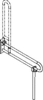 HEWI Stützklappgriff Ser 801, L:900mm, mit Bodenstütze reinweiß