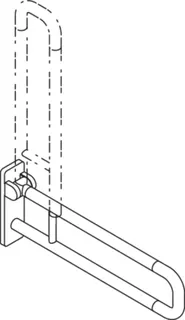 HEWI Stützklappgriff Ser 801, L:700mm, Aluminiumkern reinweiß – Bild 4