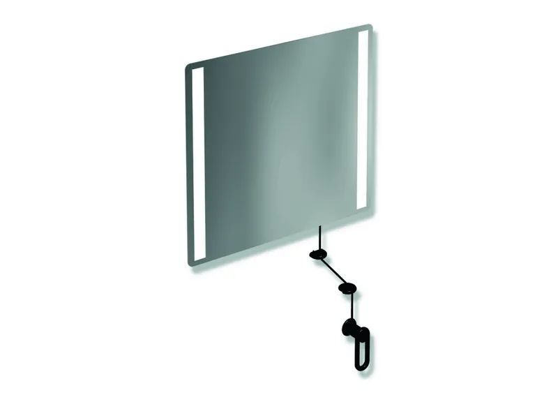 HEWI Kippspiegel LED basic, B:600mm H:540mm tiefschwarz