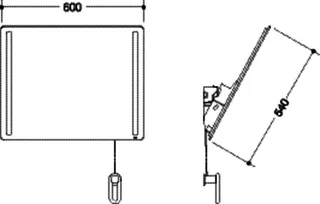 HEWI Kippspiegel LED basic, B:600mm H:540mm tiefschwarz – Bild 5
