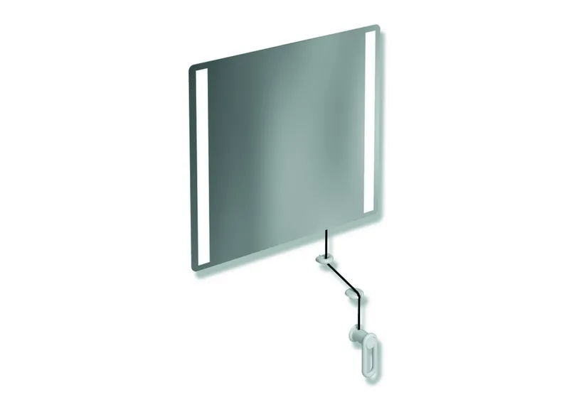 HEWI Kippspiegel LED basic, B:600mm H:540mm signalweiß