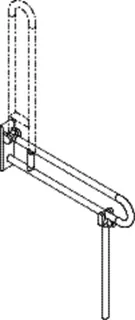 HEWI Stützklappgriff Ser 801, matt, L:850mm, mit Bodenstütze reinweiß – Bild 4