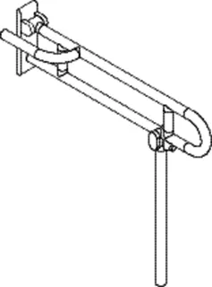 HEWI SK-Griff drehb Ser 801, L:850, rechts, m. Bod-St., Stützlast 300 kg signalweiß – Bild 3