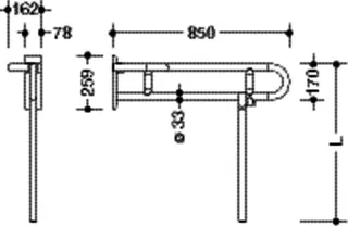 HEWI SK-Griff drehb Ser 801, L:850, rechts, m. Bod-St., Stützlast 300 kg signalweiß – Bild 5