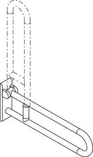 HEWI Stützklappgriff Ser 801, matt, L:700mm, Stahlkern anthrazitgrau – Bild 4