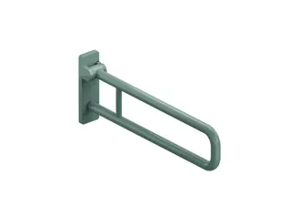 HEWI Stützklappgriff drehb. Ser 801, L:850mm, Aluminiumkern reinweiß