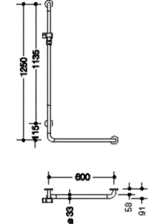 HEWI Winkelgriff m.Br.H.Stg. Ser 801, AM1:1250, W1:600, Alu.-Kern reinweiß – Bild 5