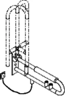 HEWI SK-Griff drehb. Ser 801 E-Ausf., FKT/WC-Spülung/Armp., L:700mm reinweiß – Bild 3