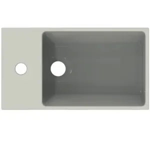 Ideal Standard Handwaschbecken Extra, 1 Hahnloch, mit Überlauf, Ablage links, 450x250x150mm, Weiß – Bild 2