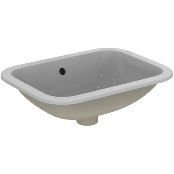Ideal Standard Einbauwaschtisch Connect, rechteckig, ohne Hahnloch, mit Überlauf, 500x380x175mm, Weiß