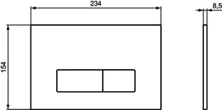 Ideal Standard Betätigungsplatte M2 Oleas, mechanische Auslösung, Weiß – Bild 5