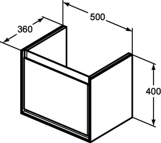 Ideal Standard MWT-Unterschrank Connect Air,1 Ausz., 500x360x400mm, Weiß gl.u.matt – Bild 5