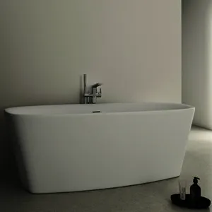 Ideal Standard freistehende Duo-Badewanne DEA m.Ablauf, 1700x750x475/610mm, Seidenweiß – Bild 3