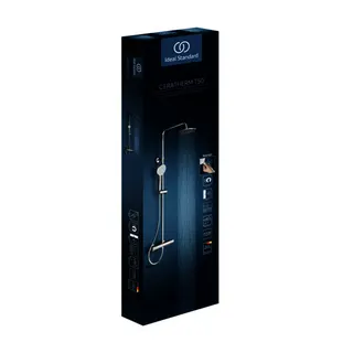 Ideal Standard Duschsystem Ceratherm T50 m.Brausethermostat Schlauch 1750mm Chrom – Bild 2