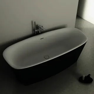 Ideal Standard freistehende Duo-Badewanne DEA m.Ablauf, 170x75x47/61cm, Schwarz Matt – Bild 5