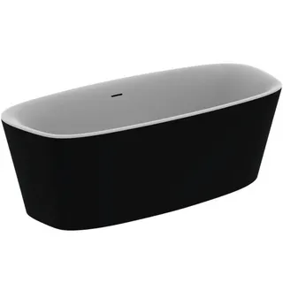 Ideal Standard freistehende Duo-Badewanne DEA m.Ablauf, 180x80x47/61cm, Schwarz Matt