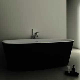 Ideal Standard freistehende Duo-Badewanne DEA m.Ablauf, 180x80x47/61cm, Schwarz Matt – Bild 4