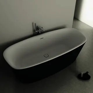 Ideal Standard freistehende Duo-Badewanne DEA m.Ablauf, 180x80x47/61cm, Schwarz Matt – Bild 5