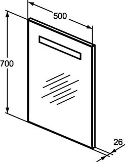 Ideal Standard Spiegel Mirror&Light, m. Licht, 30W, 500x26x700mm – Bild 5