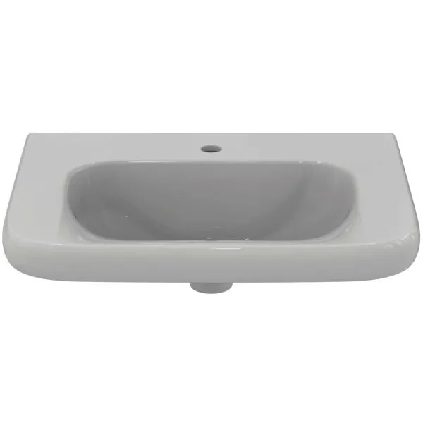 Ideal Standard Waschtisch Contour 21, 1 Hahnloch, ohne Überlauf, unterfahrbar, 650x555x175mm, Weiß